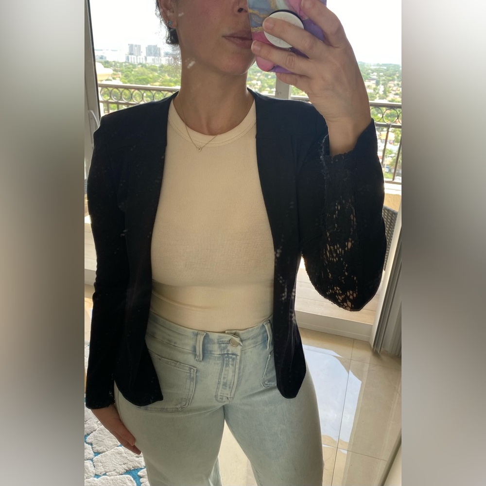 Happening in the Present Black Lace Blazer
